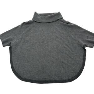 Adrienne Vittadini Sweater Women X Small Small Grey Turtleneck Poncho Wool Blend